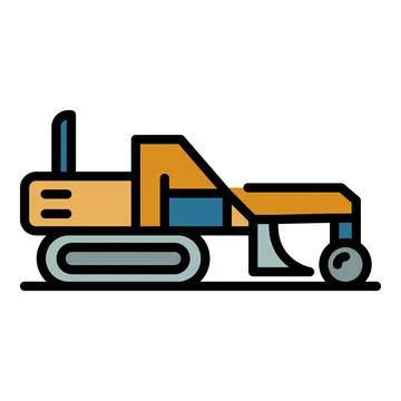 Work grader machine icon color outline vector Stock-Illustration