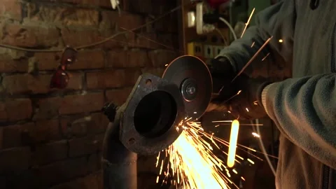 Work with a grinder Stock Footage 154427191