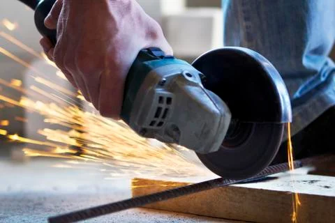 Work with grinder Stock Photos