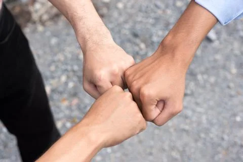 Work group of engineer people joining hands Stock Photos