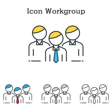Work group flat icon design for info graphics and businesses Stock Illustration