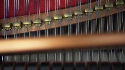 The work of the hammers in the piano Stock Footage 72937417