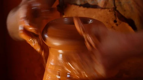 Work Handmade Pottery Stock Footage 95624415