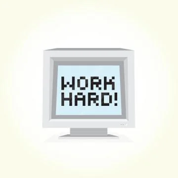 Work hard computer Illustrazione stock