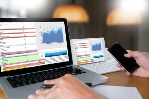 Work hard Data Analytics Statistics Information Business Technology Stock Photos