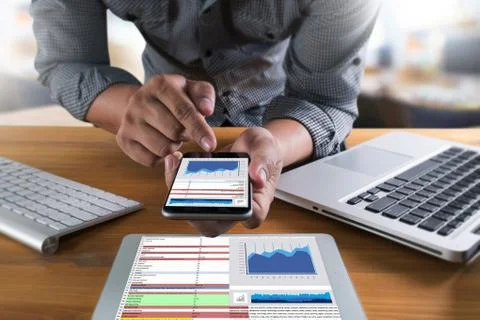 Work hard Data Analytics Statistics Information Business Technology Stock Photos