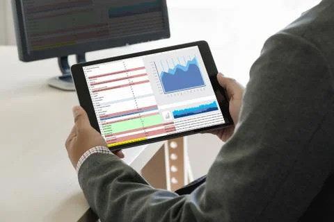 Work hard Data Analytics Statistics Information Business Technology Stock Photos