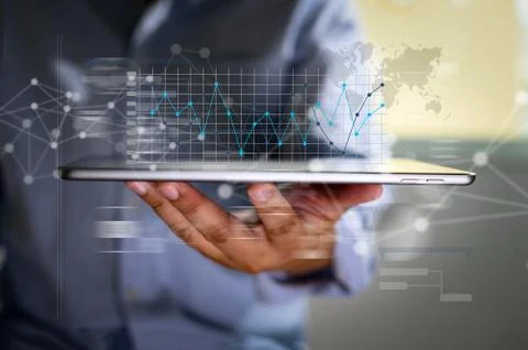 Work hard Data Analytics Statistics Information Business Technology Stock Photos