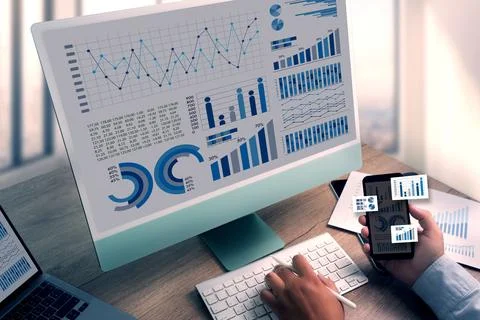 Work hard Data Analytics Statistics Information Business Technology 写真素材