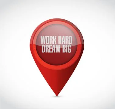 Work hard dream big pointer sign concept 스톡 일러스트