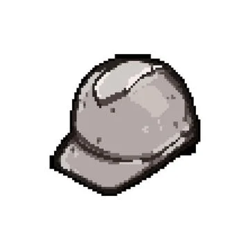 Work hard hat pixel art vector illustration Stock Illustration