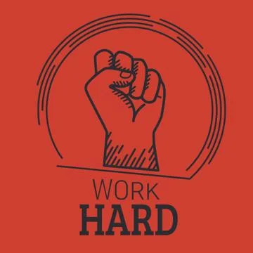 Work hard Stock Illustration