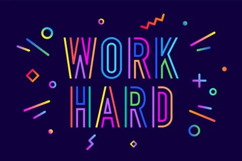 Work hard. Poster banner Stock Illustration