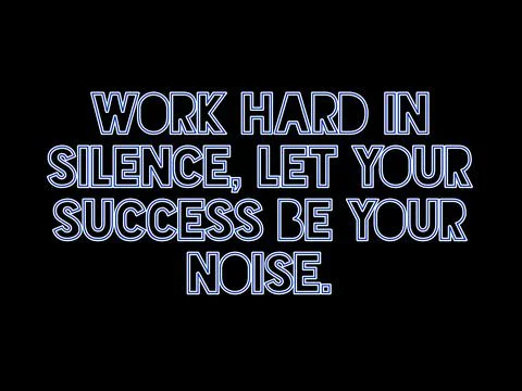 Work Hard In Silence, Let Your Success Be Your Noise Text Motivational Slogan Stock Illustration
