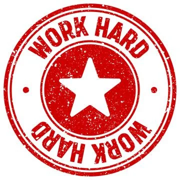 Work hard stamp Illustrazione stock