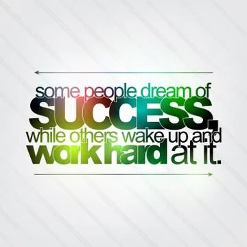 Work hard for success Stock Illustration
