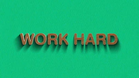 Work hard symbol. Concept words work hard stop motion and wooden text revea.. Stock Footage 303690313