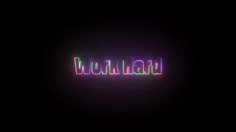 Work Hard Text Animation – Motivational Typography Motion Graphic Stock Footage 324811801