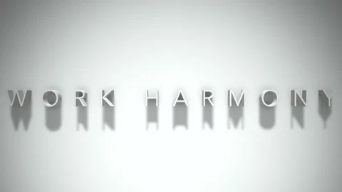 Work harmony 3D title animation with shadows on a white background Stock Footage 297816122