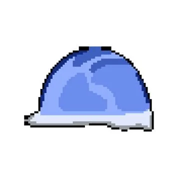 Work helmet builder pixel art vector illustration Stock Illustration