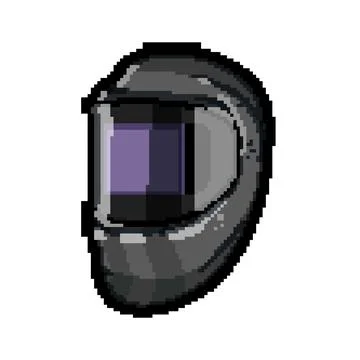Work helmet welding pixel art vector illustration Illustrazione stock