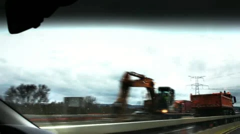 Work in the Highway Stock Footage 11063249