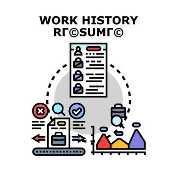 Work history resume concept vector Illustrazione stock