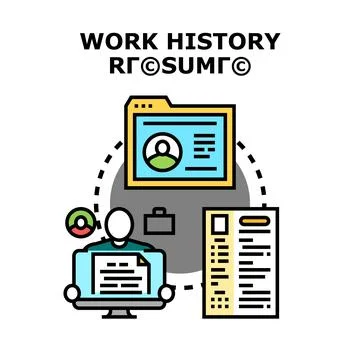 Work history resume creating applying for job イラスト素材