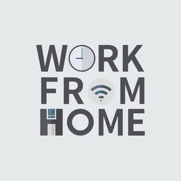 Work From Home 001. Illustrazione stock