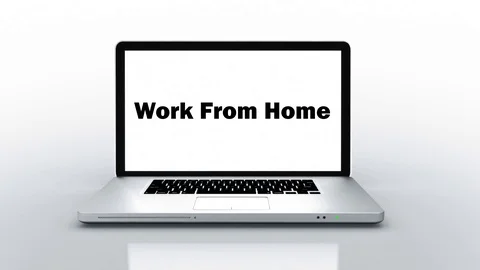 Work From Home 3D Animation  Opens On  Modern Laptop White Background Video stock 115197175