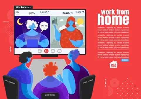 Work from home 4 Stock Illustration