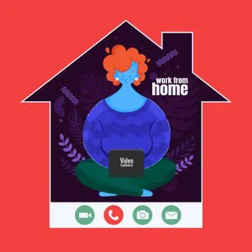 Work from home 5 Stock Illustration