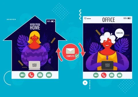 Work from home 6 Stock-Illustration