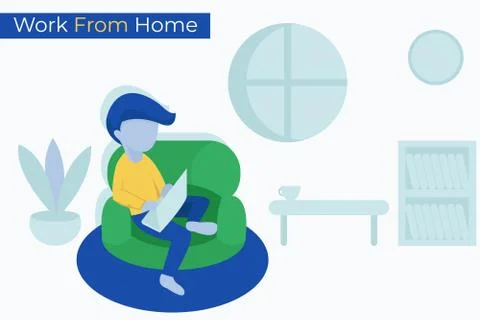 Work From Home Activity Stock Illustration