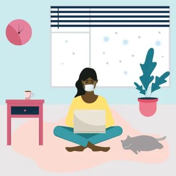 Work at home ad 스톡 일러스트