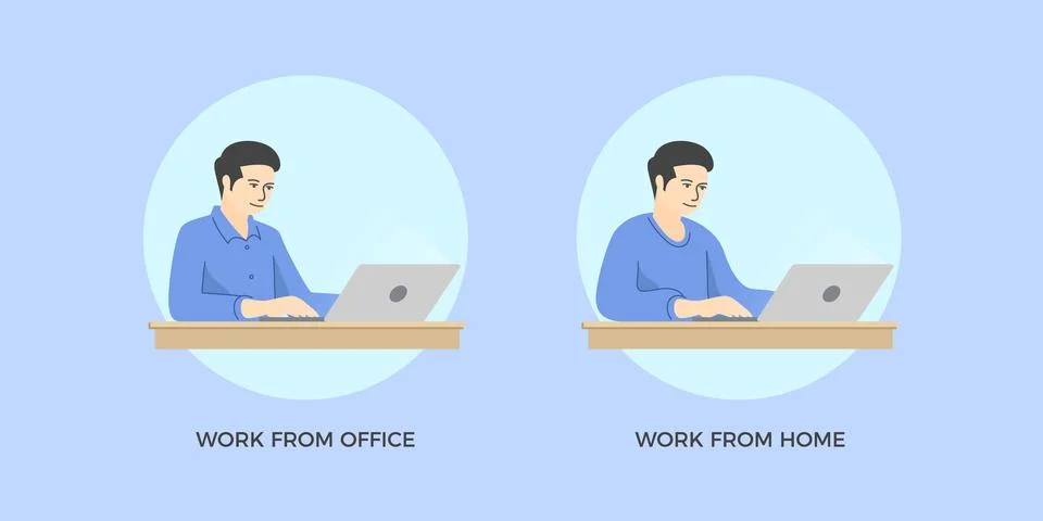 Work from home and E-commerce Banner. Stock-Illustration