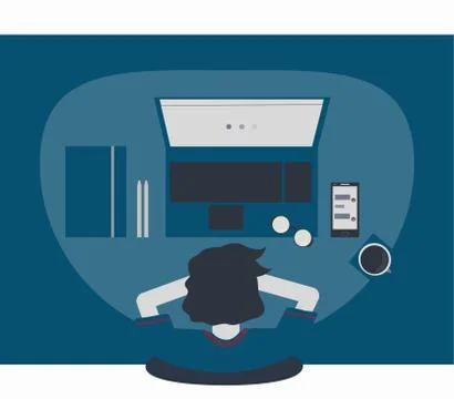 Work at home and Plan your day concepts. Stock Illustration