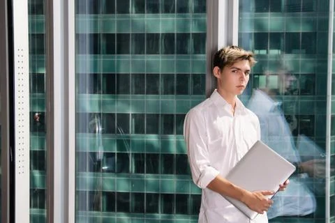 Work at home. Attractive guy. Stock Photos