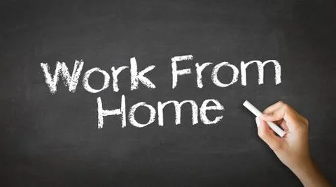 Work from home chalk illustration Stock Illustration