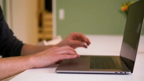 Work from home - Close up opening laptop and start working 스톡 동영상 149741391