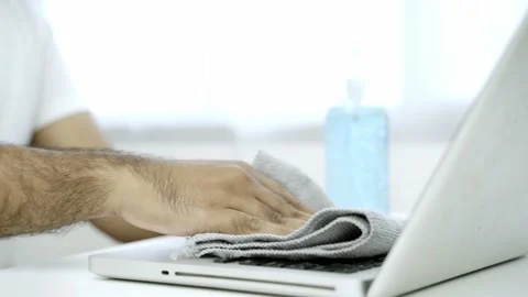 Work from home concept. Close up. Asian male wear a white shirt work at home sit Stock Footage 144515758