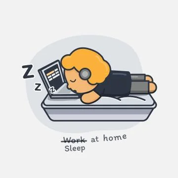 Work at home concept design Stock Illustration