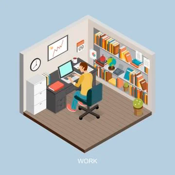 Work at home concept Stock Illustration