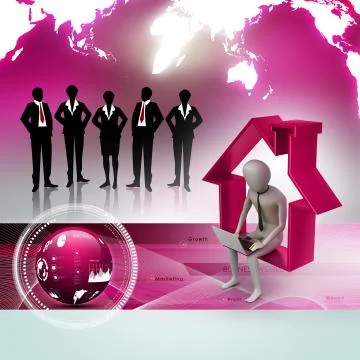 Work at home concept Stock Illustration