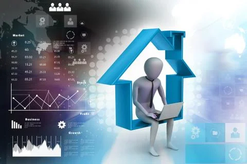 Work at home concept Stock Illustration