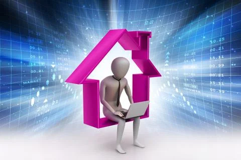 Work at home concept Stock Illustration