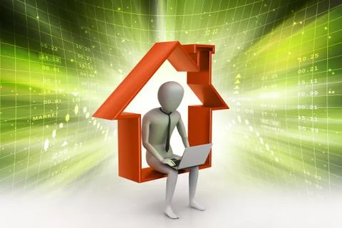 Work at home concept Stock Illustration