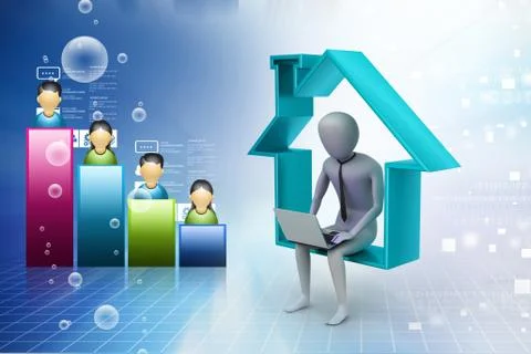 Work at home concept Stock Illustration