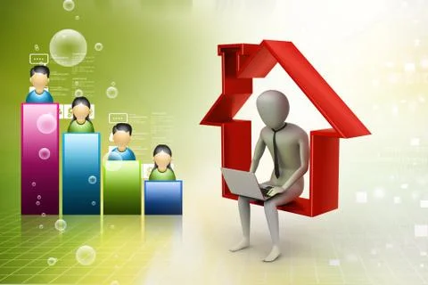 Work at home concept Stock Illustration