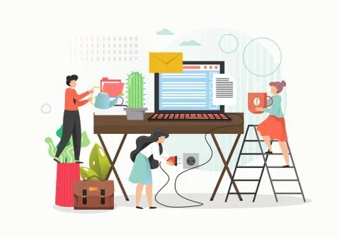 Work from home concept vector flat illustration Illustrazione stock